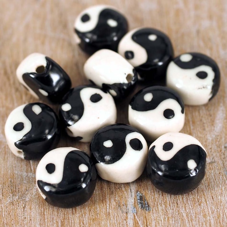Beads Ying Yang Emoji Clay Polymer Jewellery Making G8 image 0
