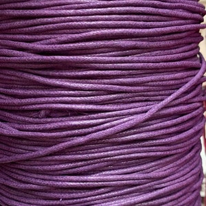 Cordon pour bijoux en coton ciré 2 mm, string, string pour collier, cordon pour collier x 10 m de longueur fourni, nouvelles couleurs ravissantes Violet