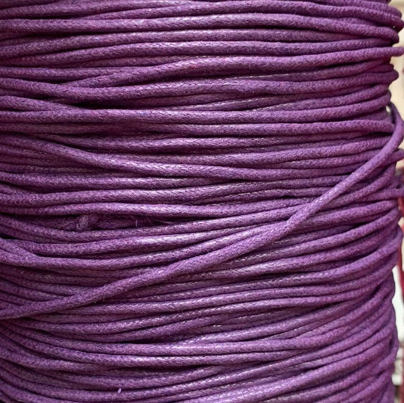 Cordon pour bijoux en coton ciré 2 mm, string, string pour collier, cordon pour collier x 10 m de longueur fourni, nouvelles couleurs ravissantes Violet