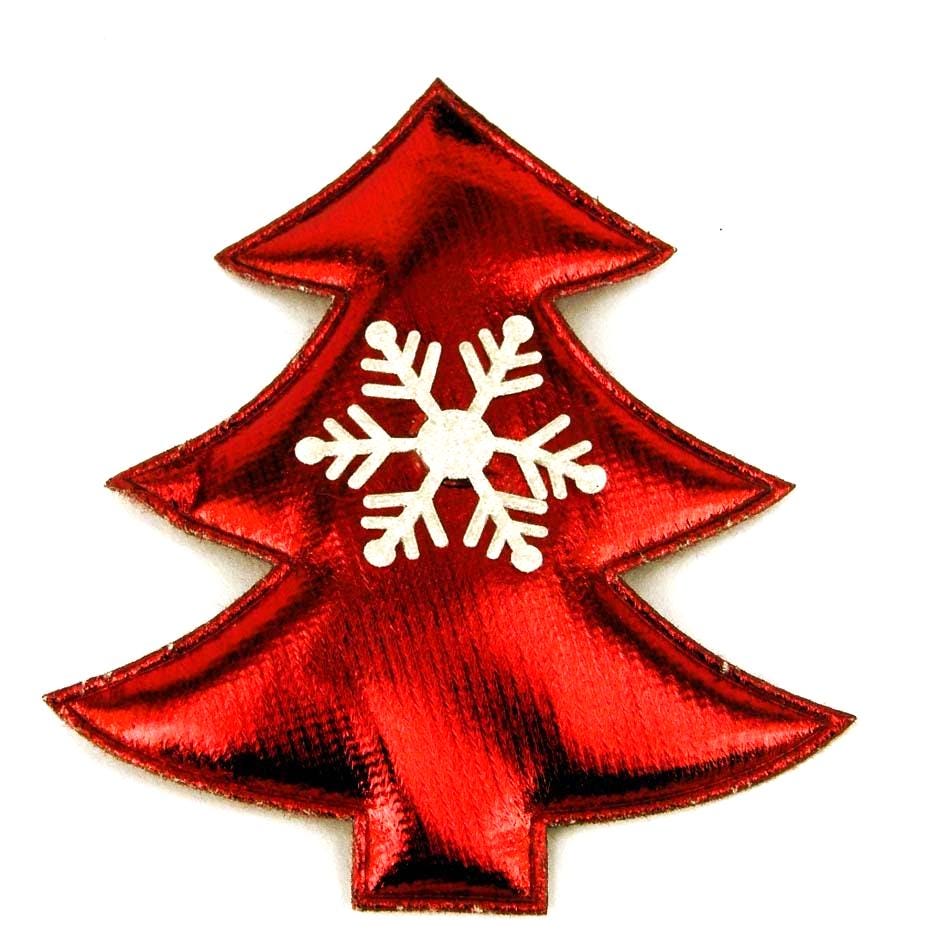 Red Snowflake Christmas Tree Shapes: Kids' Craft Decorations - Pack of 10