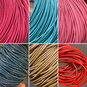 Round Leather Cord Real String Thong Necklace 1.5mm for Jewellery Making x 5 m