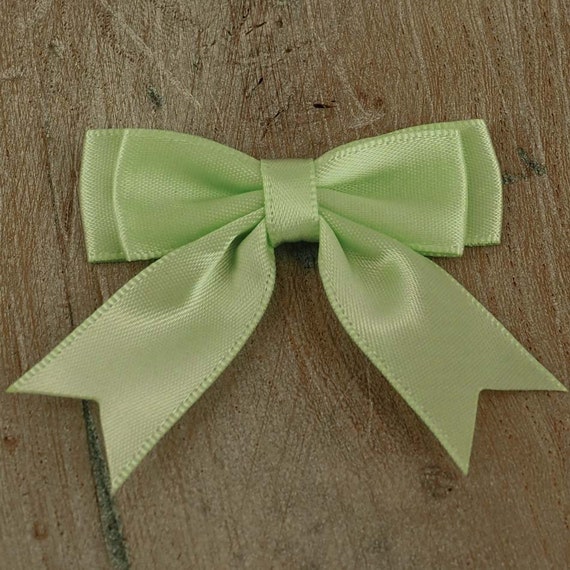 Bows, Pack of 10, Small Ready Made 2, Satin Ribbon Double Bows - 30 Colours