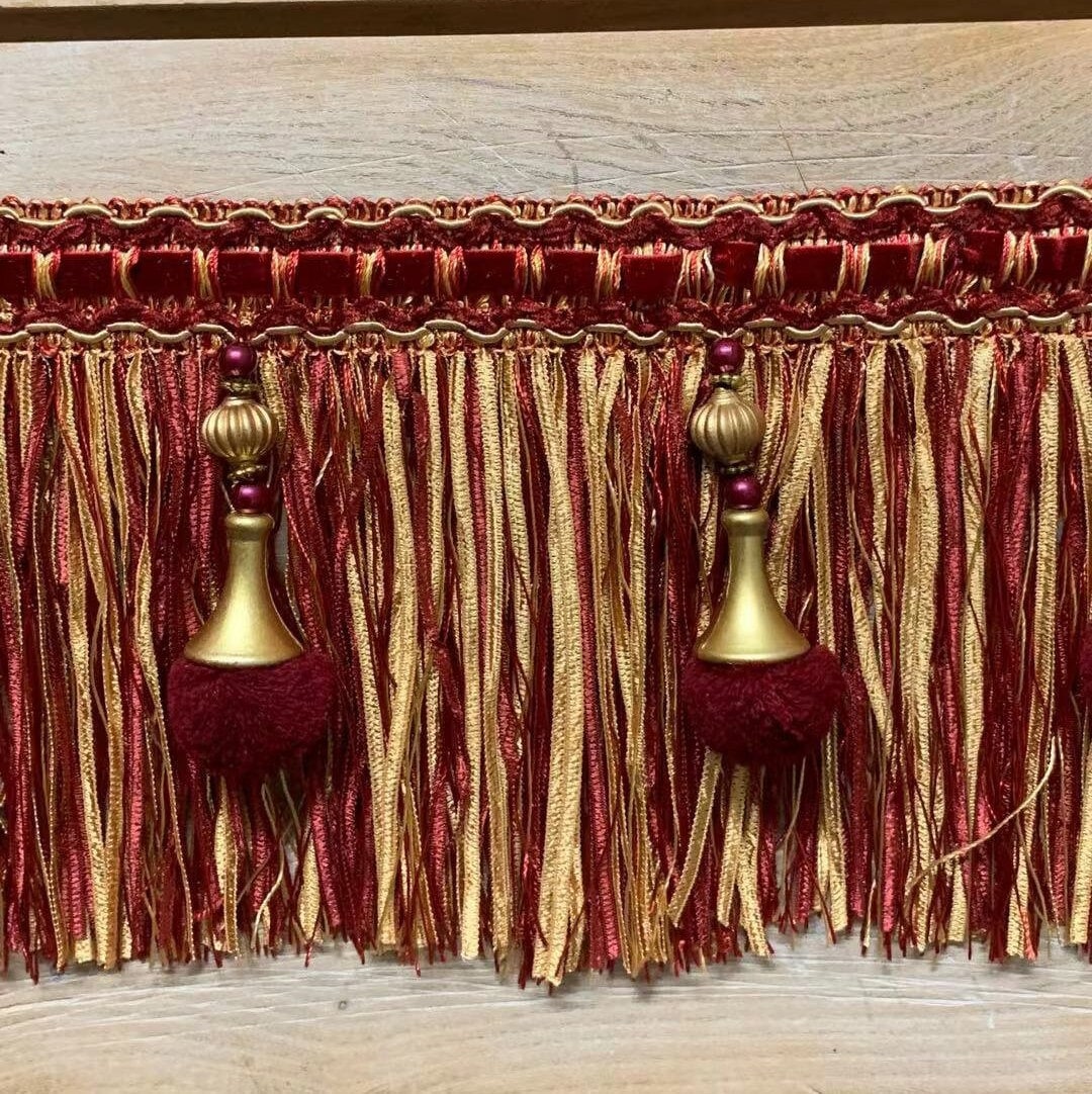 Luxury Exquisite Beaded Tassel Trim Fringe Braid Trimming Pom Etsy UK