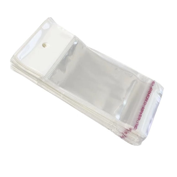 Cellophane Cello Plastic Display. 6 X 5 Cm Clear White Top Hang Hole Peel Seal Bags 100 Bags Etsy