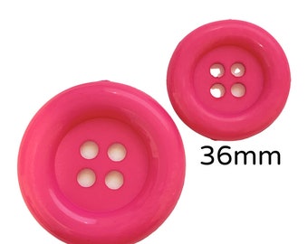 Giant Plastic Clown Costume Buttons: 4-Hole Crafting - 6 Pack