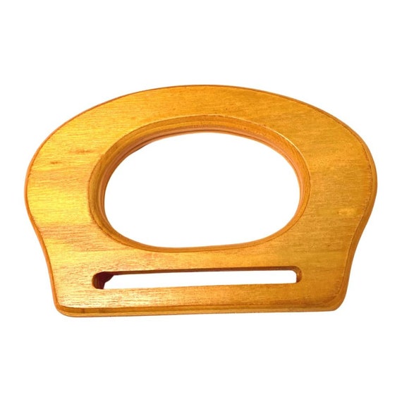 Wooden D-shaped Bag Handles: Craft Sewing Supplies (pair)