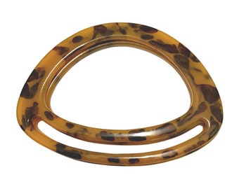 Oval Bag Handles Pair of D Shaped Tortoise Acrylic craft bag sewing, Ideal weight and size, supplied in a pair,  BH21