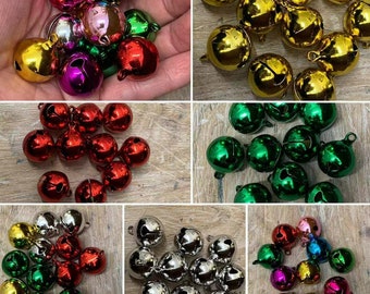 Nuovo stile, Jingle Bells di Natale, 20 mm 3/4" Argento, Misto, Oro, Jingle bells, Ciondoli, Confezione pendente natalizio, Buon suono