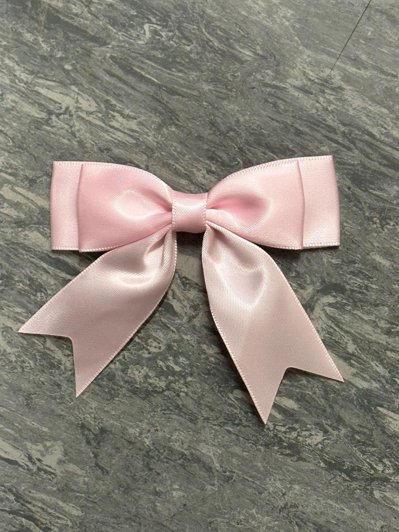 Hand Sewn Pink Satin Ribbon Bows: Craft & Hair Bows (pack of  display picture 3