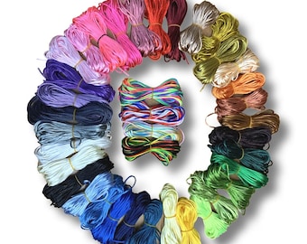 Satin Rattail Cord: 2mm Nylon Thread for Macrame, Knotting, Jewellery - 10m