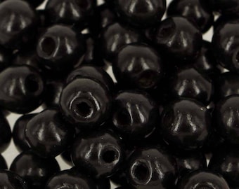 Perles artisanales de bijoux artisanales en bois noir de jais 10 mm 100/500/1000 W97