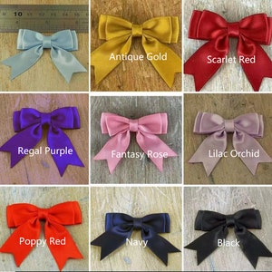 Pack of 10, Small Ready Made 2", Satin Ribbon Double Bows , ideal for hair slides, socks, headbands, sewing- 9 Colours on this listing
