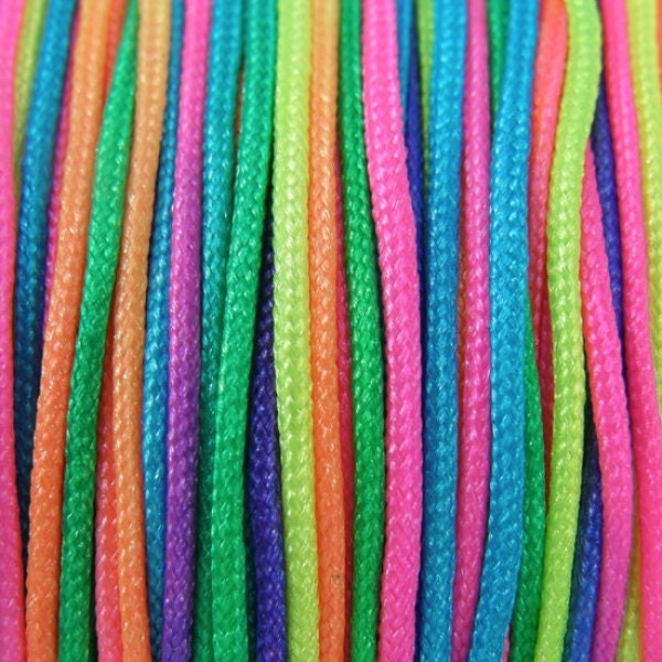 2 mm d'épaisseur x 10 m de fil à nouer en nylon tressé pour bracelets cordon Shamballa, Kumihimo, multicolore