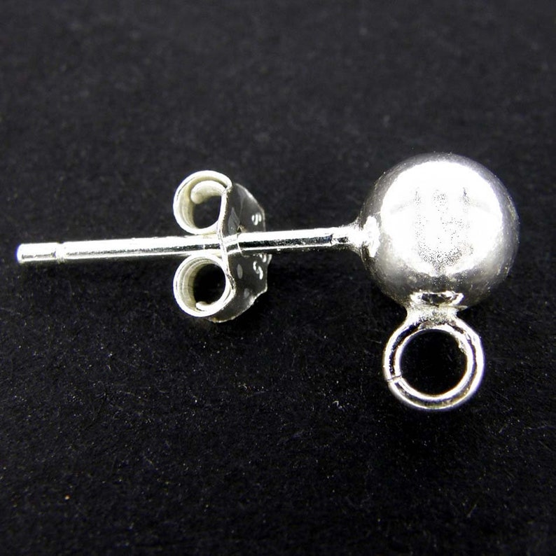 Solid 925 Sterling Silver Ball Earring Stud Posts & Backs Etsy UK