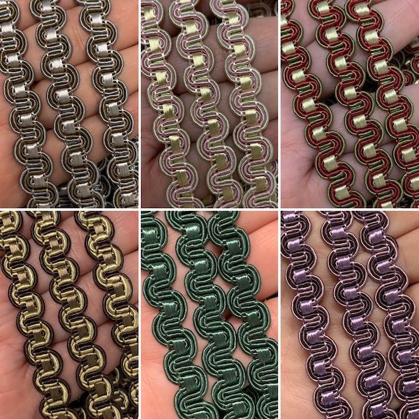 Traditional Gimp Braid Trim Upholstery New Colours 11mm Wide Sold by Metre. Or a sample, Stock code G15