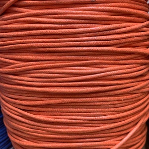 Cordon pour bijoux en coton ciré 2 mm, string, string pour collier, cordon pour collier x 10 m de longueur fourni, nouvelles couleurs ravissantes Orange