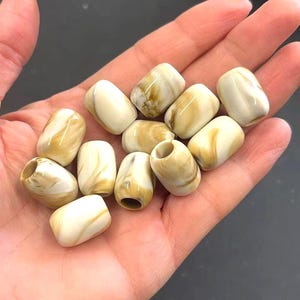 Cream Macrame Beads 18mm with Large 6mm Hole - Set of 20
