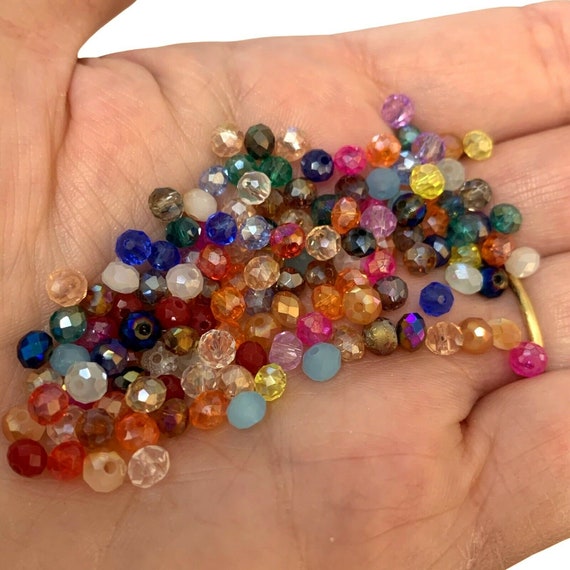 Glass Crystal Beads Jewellery Making, Size 4mm Pack of 150 Beads