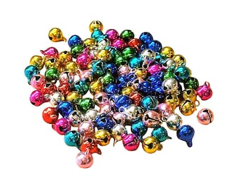 Christmas Jingle Bells: Mixed Gold & Silver Charms, 8mm (100 pcs