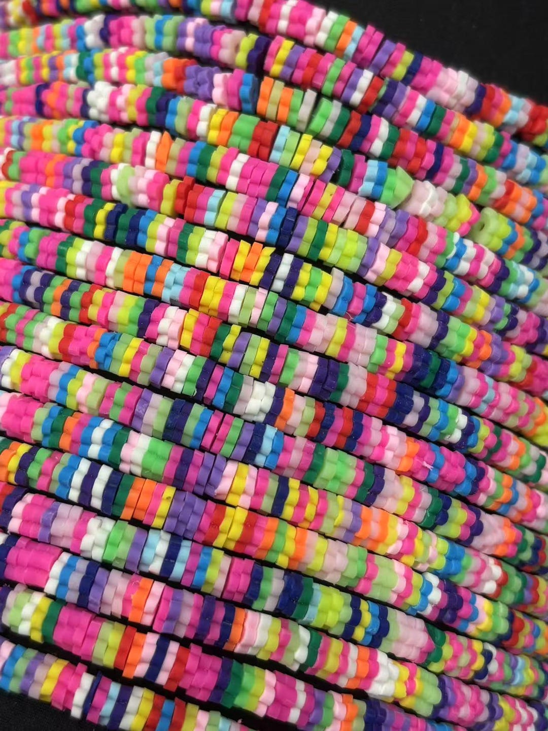 MIIIM 3600 PCS Polymer Clay Beads - 6mm Heishi Beads For Bracelet Making, 10 Strands, Memory Colors
