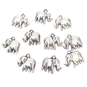 Pendant Charms, CCB Plastic Jewellery Making Elephant  Pack of 10 NP3