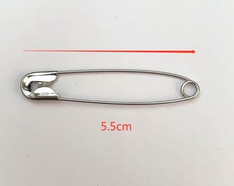 Imperdibles de metal plateado (5,5 cm) - Paquete de 20