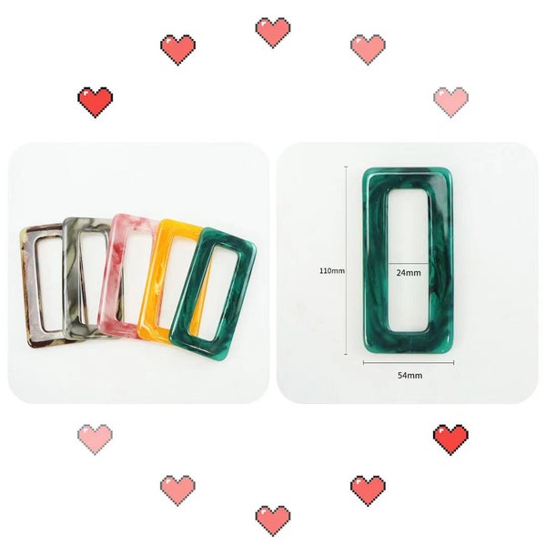 Pair of Small Bag Handles  Oblong Shaped ,Handbag size ,  Acrylic craft sewing bag making supplies,  2 Colours. BH40