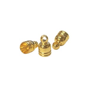 Gold Plated End Caps: Necklace Cord Tip, 8mm (20 pcs) , Code Tc3