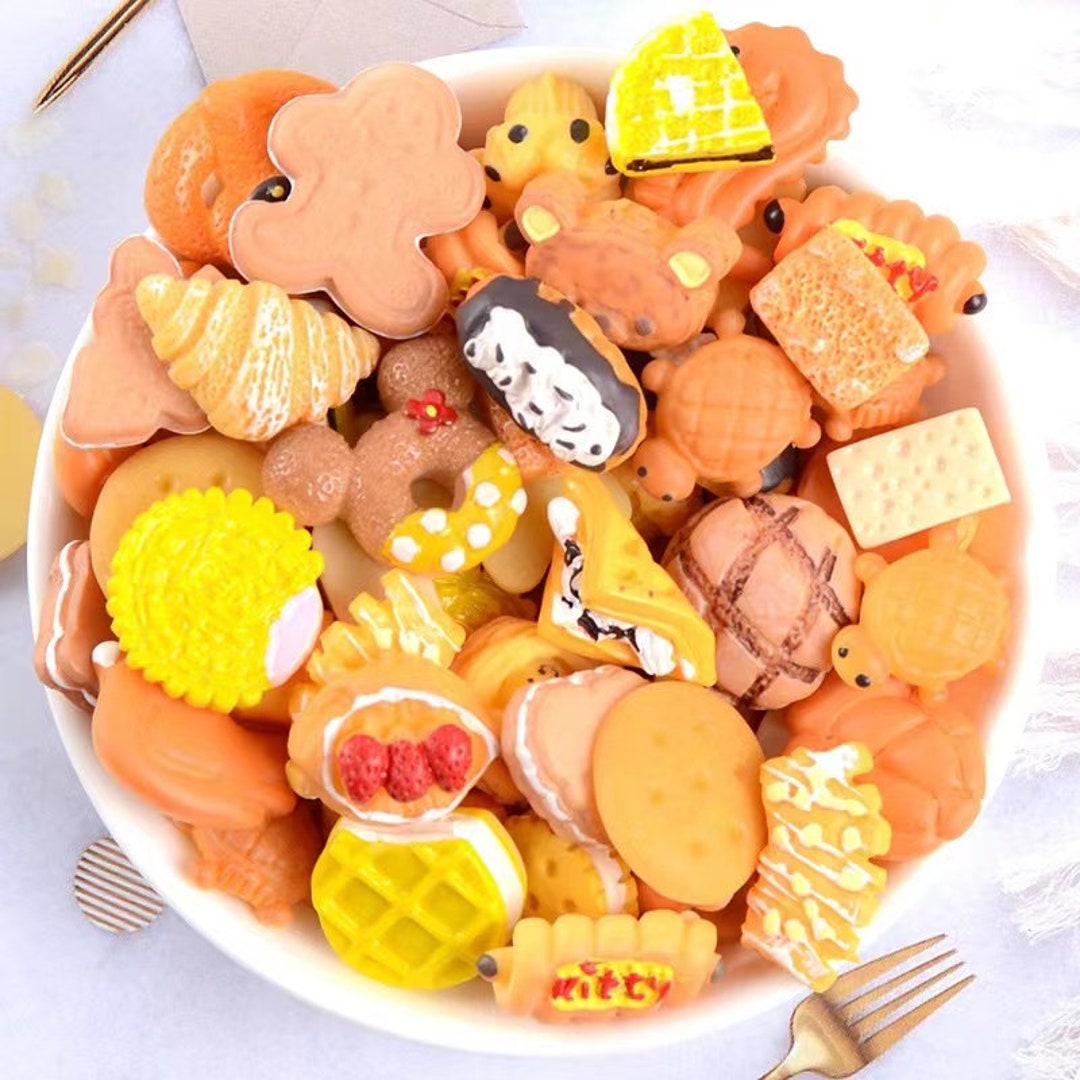Super Kawaii Cakes and Pastries Charms for Slime, Mixed Cute Resin Cabochons for Crafts, Kawaii