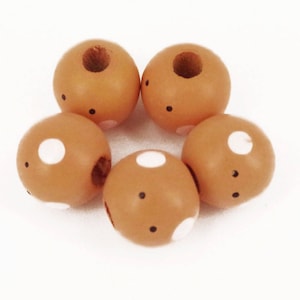 Wooden Baby Angel Doll Head Beads: Hand Decorated Craft Supplies (Pack of 20)