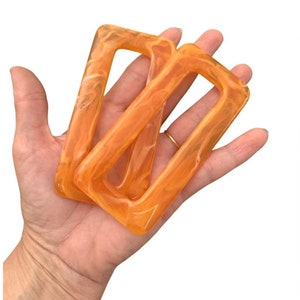 Asas de bolso acrílicas de mármol: Artículos de costura rectangulares (11 cm)