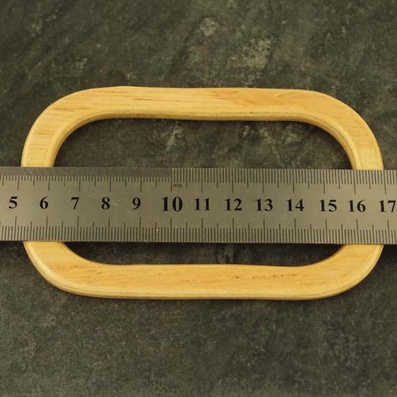 wooden D Shaped making bags Craft Bag Handles Large Pair of Wood Sewing BH10