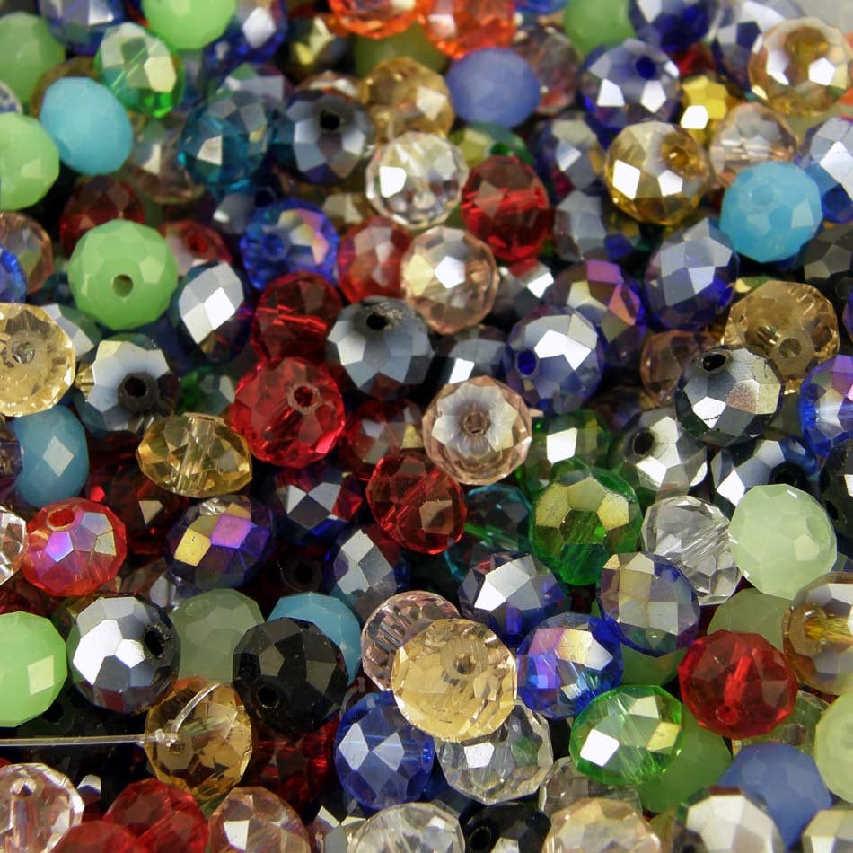 Assorted Mix Glass Crystal Beads Jewellery Making 8 X 6mm Pk Etsy UK