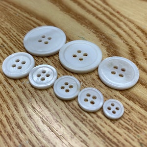 Mother of Pearl Natural Shell Buttons 5pk 8 Sizes Available High