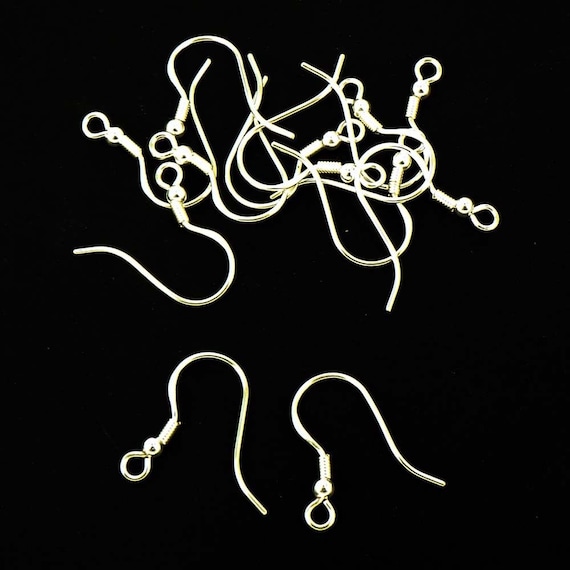 Genuine Real 925 Sterling Silver Fish Hook Earring Wires Earring