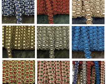 Silky Gimp Braid Trim: 11mm Wide, Upholstery Border, Sold by the Metre