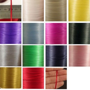 3m of Ribbon 2mm Assorted Colours Doll house Dolls Craft Baby Dolls Crafting