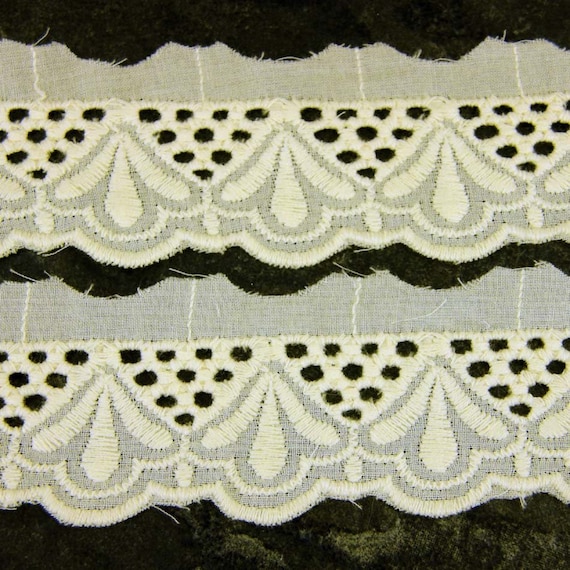 Broderie Anglaise Bright red Trimmings Red cotton Lace 12 mm wide by 9m long