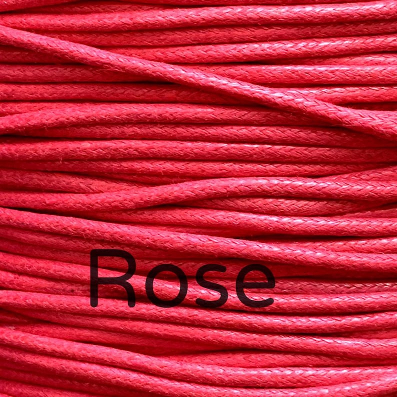 Cordon pour bijoux en coton ciré 2 mm, string, string pour collier, cordon pour collier x 10 m de longueur fourni, nouvelles couleurs ravissantes Rose