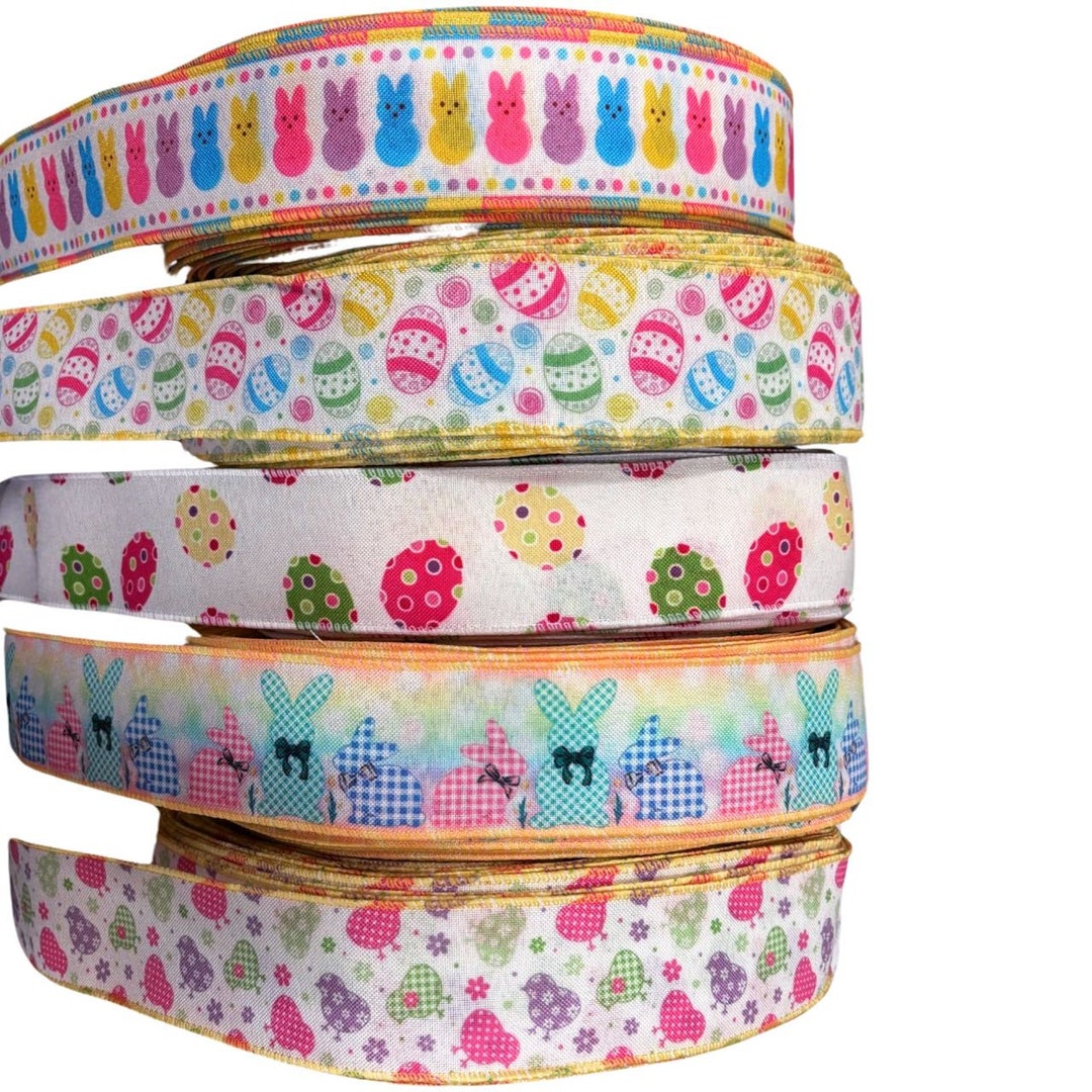 Wired Easter Ribbon: Egg & Rabbit Print, 50mm Wide 2m - Etsy