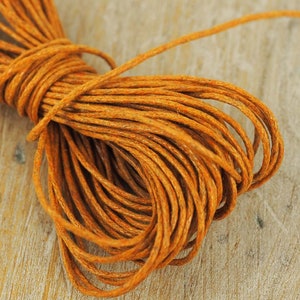 Waxed Cotton Jewellery Cord Thonging Necklace Cord x 10m Length x 1mm thickness, Great Colours to choose from Tan