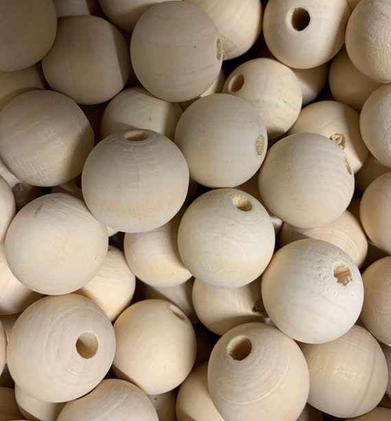 Plain Natural Unfinished Wooden Craft  Balls Beads 10,12,16,20,25,30,35,40,50 mm 