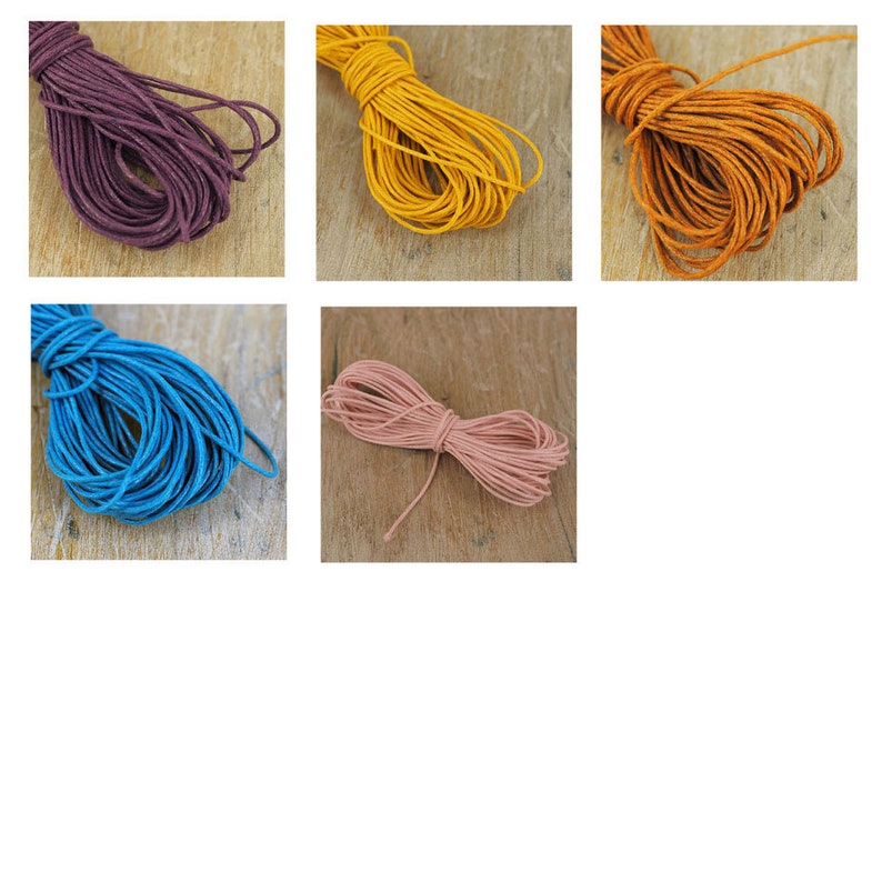 Waxed Cotton Jewellery Cord Thonging Necklace Cord x 10m Length x 1mm thickness, Great Colours to choose from image 1