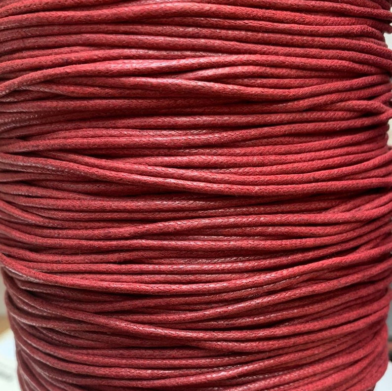 Cordon pour bijoux en coton ciré 2 mm, string, string pour collier, cordon pour collier x 10 m de longueur fourni, nouvelles couleurs ravissantes Dark red