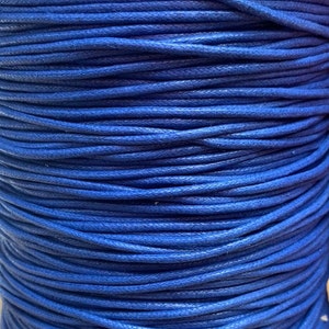 Cordon pour bijoux en coton ciré 2 mm, string, string pour collier, cordon pour collier x 10 m de longueur fourni, nouvelles couleurs ravissantes Royal Blue