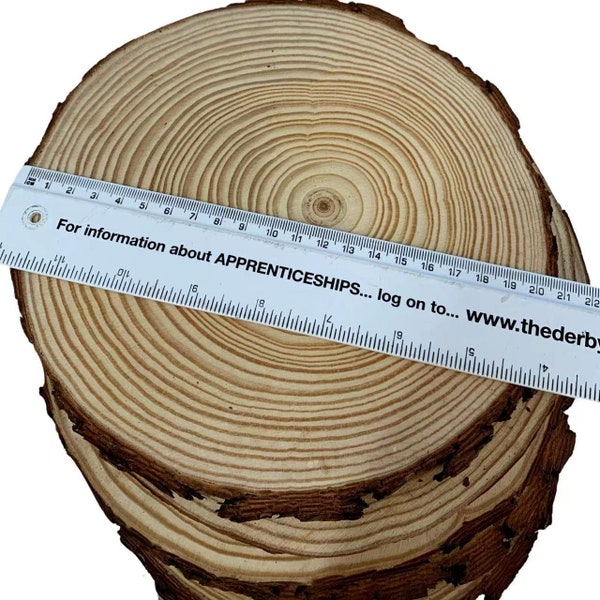 6 pack of  Natural Wood Log Slices Discs 20-22cm Wedding Table Décor DIY and Crafts, Table centre for Weddings and Christmas