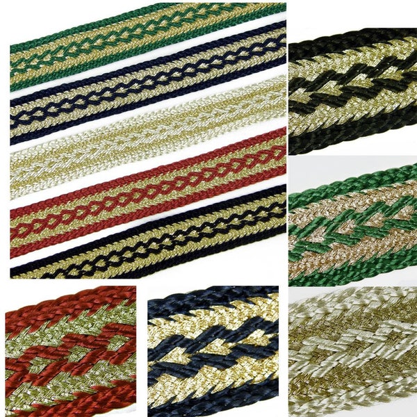 Garniture de rembourrage, tresse gansée, 22 mm de large vendue au mètre, plusieurs couleurs G1