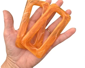 Orange Marble Acrylic Bag Handles: Oblong Sewing Supplies