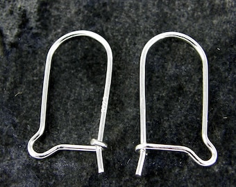 Solid 925 sterling silver, kidney earring wires, jewellery findings, se6