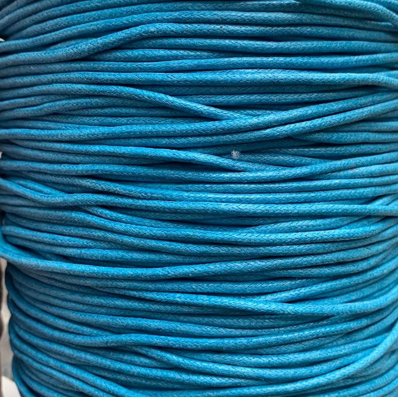 Cordon pour bijoux en coton ciré 2 mm, string, string pour collier, cordon pour collier x 10 m de longueur fourni, nouvelles couleurs ravissantes Aqua